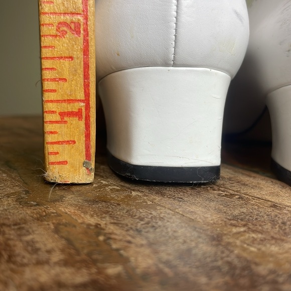 Vintage Rangoni Firenze Blue White Leather Square Heeled Spectator Pump Sz 7.5M - Picture 14 of 14